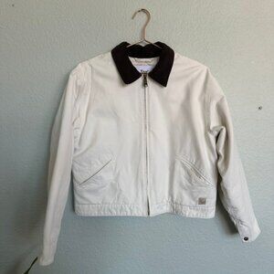 Women's White Jacket with Black Collar